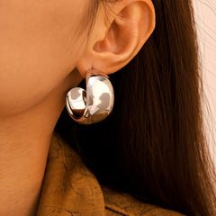Sculptural Broad C-Hoop Earrings
