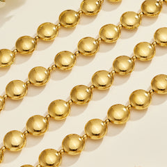 Gold-Tone Flat Disc Necklace and Bracelet