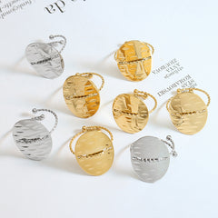 Oval Sculptural Stainless Steel Open Ring