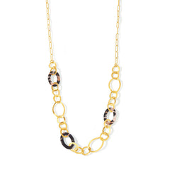 18K Gold-Plated Leopard-Pattern Link Long Necklace