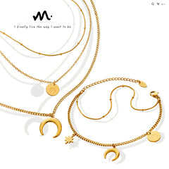 Celestial Layered Necklace & Bracelet