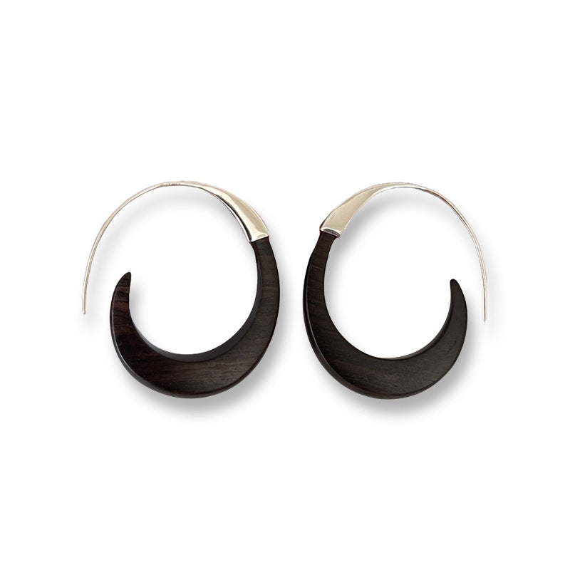 Camille Vintage-Inspired Wood Stud Earrings