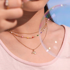 Rainbow & Cloud Enamel Necklace, Ring, Bracelet or Earrings