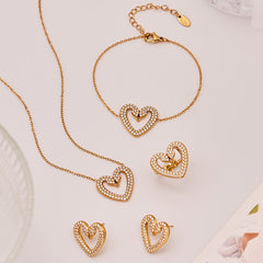 Swan Heart Cubic Zirconia Necklace, Bracelet, Ring or Earrings