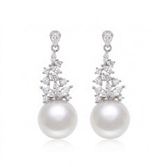 Marielle Vintage-Inspired Pearl Pavé Drop Earrings
