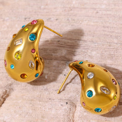 18K Gold-Plated Sculptural Teardrop Earring Designs