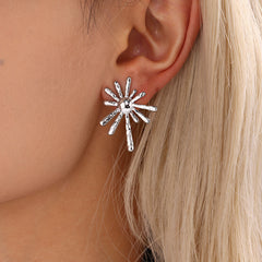 18K Gold-Plated Radiating Sunburst Stud Earrings
