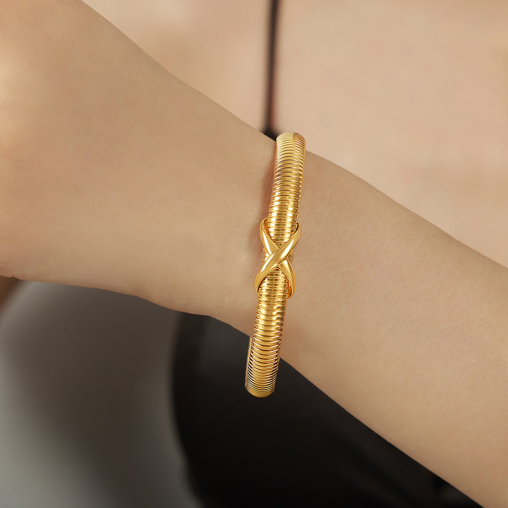 18K Gold-Plated Coil Bangle