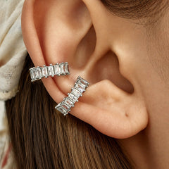 Rectangular Cubic Zirconia Ear Cuff — Single