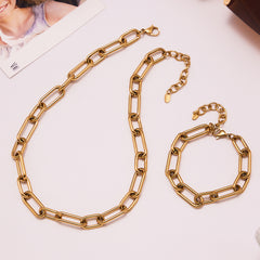 18K Gold-Plated Bold Paperclip Necklace or Bracelet