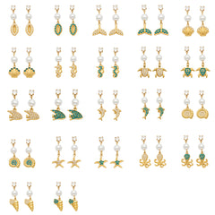 18K Gold-Plated Ocean Charm Drop Earrings