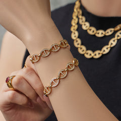 Cubic Zirconia Oval Link Jewelry