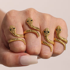 Sculptural Snake Open Ring