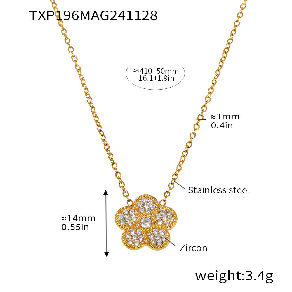 Cubic Zirconia Flower Necklace or Bracelet