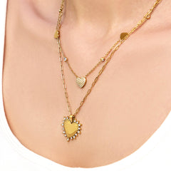 18K Gold-Plated Cubic Zirconia Heart Jewelry