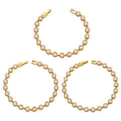 18K Gold-Plated Round Cubic Zirconia Bracelet