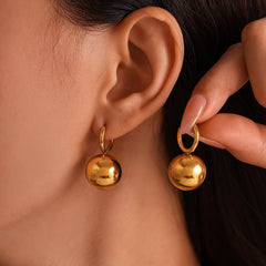 Polished or Enamel Ball Drop Earrings