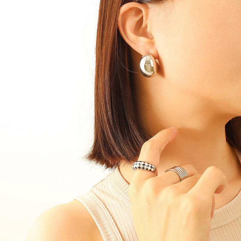 18K Gold-Plated Rounded Hollow Hoop Earrings