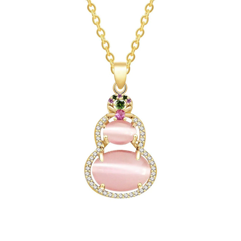 Nadine Vintage-Inspired Pavé Gourd Necklace