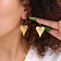 18K Gold-Plated Heart Eye-Motif Jewelry