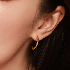 Textured Twist Hoop Earrings