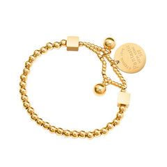 18K Gold-Plated Lettered Coin Bracelet