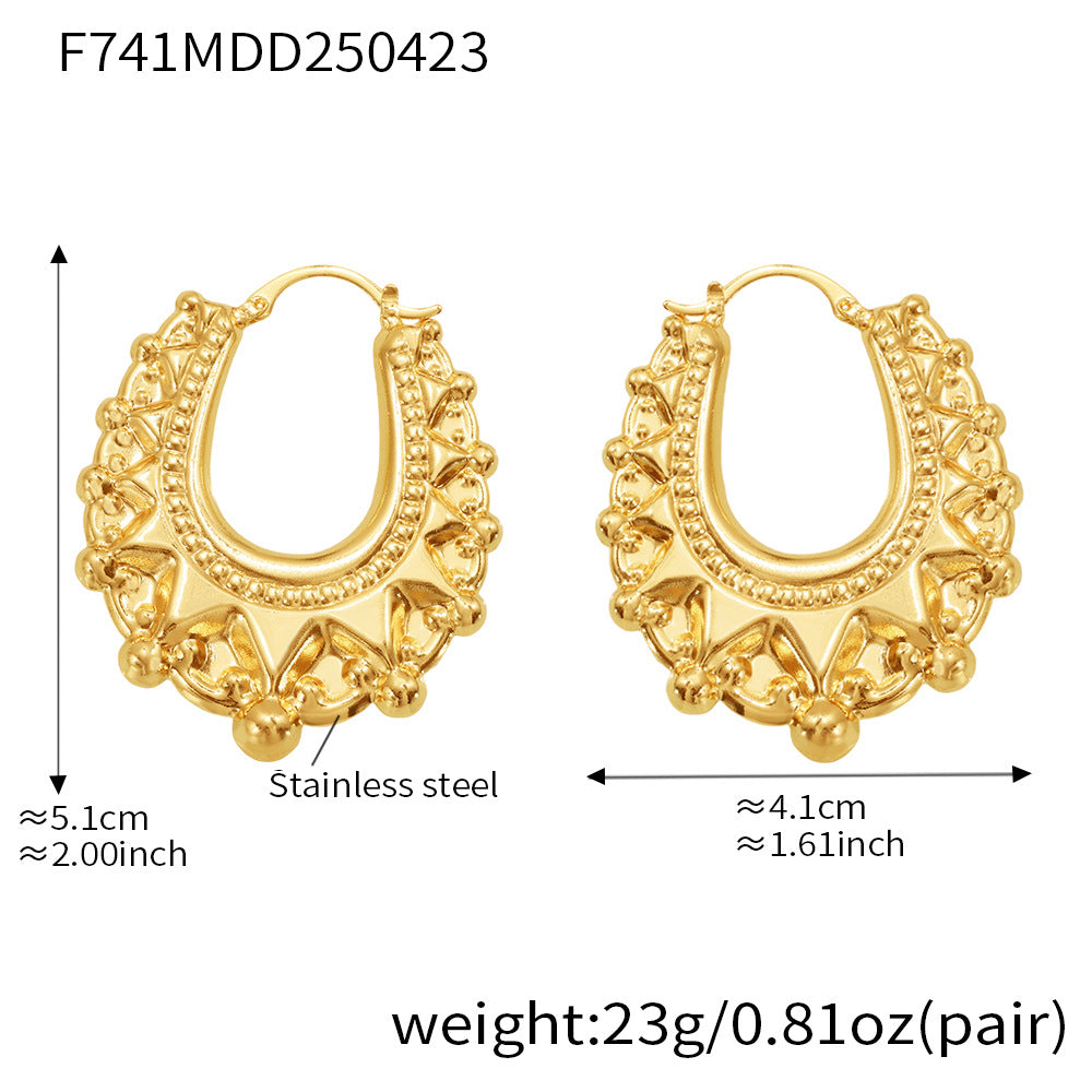 Textured Openwork Statement Hoop Earrings