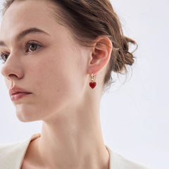 Camille Enamel Heart Stud Earrings