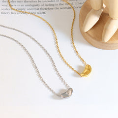 Gold-Tone Rounded Bean Pendant Necklace