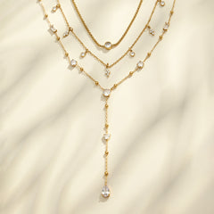 18K Gold-Plated Cubic Zirconia Charm Jewelry