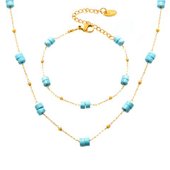 Turquoise Accent Necklace, Bracelet or Separate Chain