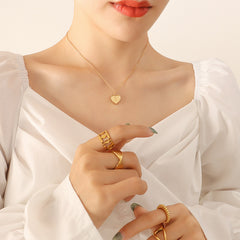 Textured Heart Pendant Necklace
