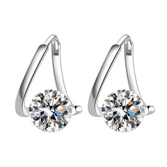 14K Curved Diamond Set Earrings