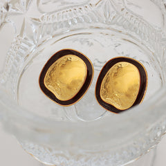 18K Gold-Plated & Silver-Tone Oval Stud Earrings