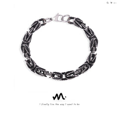 Dark Textured Link Stainless Steel Bracelet