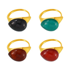 Colored Resin Teardrop Open Ring