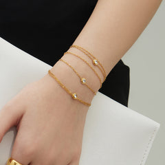 18K Gold-Plated Double-Layer Sparkling Bracelet