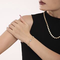 Rectangle Cubic Zirconia Link Bracelet