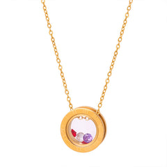 Circular Floating Accent Pendant Necklace