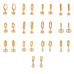 Cubic Zirconia Double Loop or Teardrop Earrings