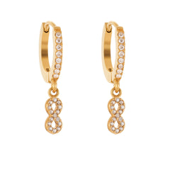 18K Gold-Plated Cubic Zirconia Charm Hoop Designs