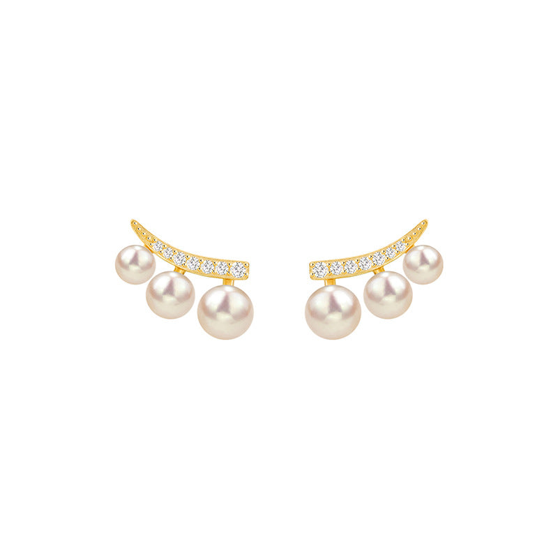 Daphne Vintage-Inspired Pearl Stud Earrings No. 008187