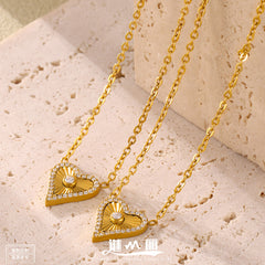 18K Gold-Plated Cubic Zirconia Heart Necklace or Bracelet
