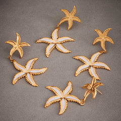 18K Gold-Plated Double Starfish Drop Earrings