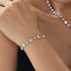 18K Gold-Plated Cubic Zirconia Link Bracelet