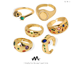Gold-Tone Cubic Zirconia Accent Open Ring