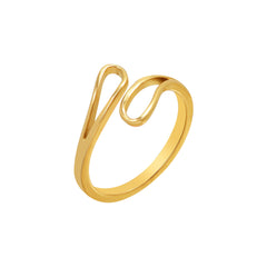 18K Gold-Plated Geometric Crossover Open Ring