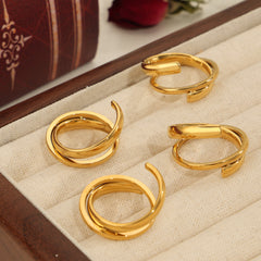 Gold-Tone and Silver-Tone Sculptural Open Ring