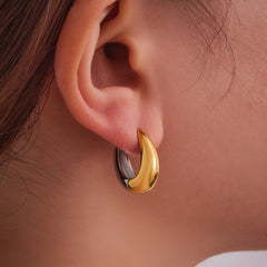 Polished U-Shaped Stainless Steel Hoop Earrings