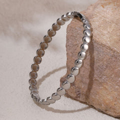 18K Gold-Plated Beaded Clasp Bangle Bracelet